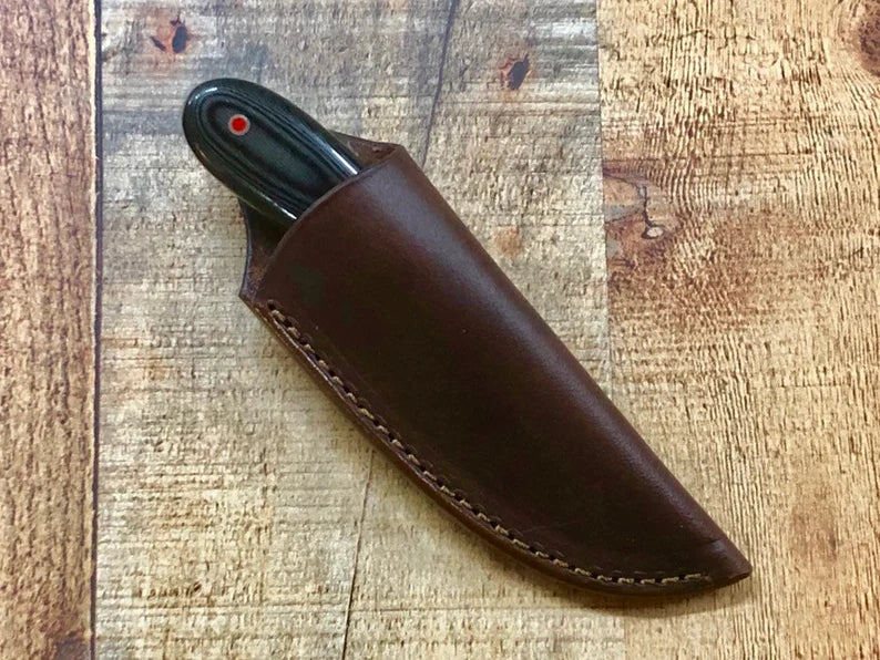 - Custom Leather Knife Sheath - Full Grain Leather for Fixed Blade Knives - Shokunin USA