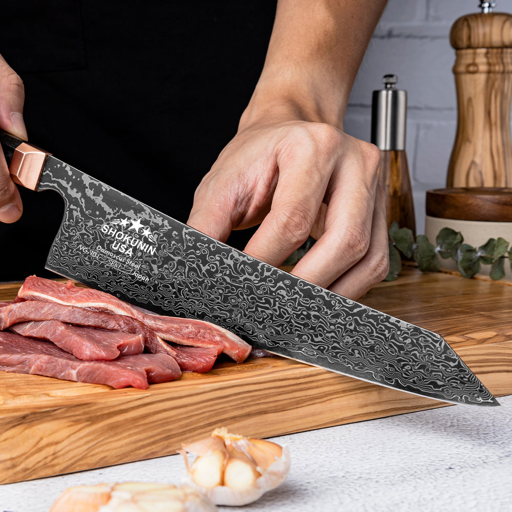 Chef knife - Cinder Japanese Damascus Chef Knife with Carbon Fiber Handle - Shokunin USA