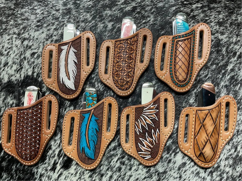 - Artisan Hand Tooled Leather Pancake Holsters - Unique Custom Designs - Shokunin USA