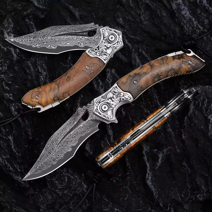 Pocket Knives - Atlas Gentleman's Pocket Knife with Exotic Desert Ironwood Handle and Sheath - Shokunin USA