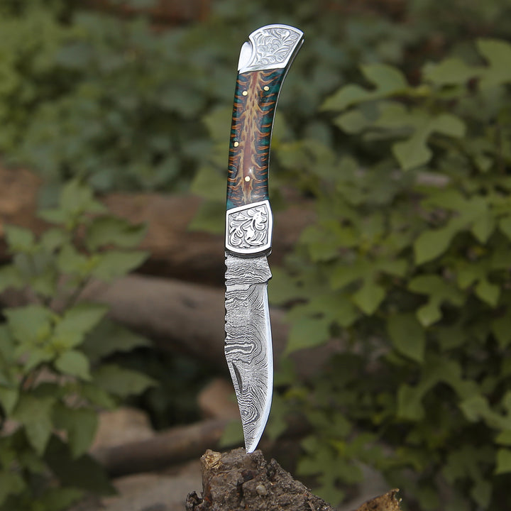 Folding Pocket Knife - Striker Pocket Knife with Pine Cone Handle - Shokunin USA