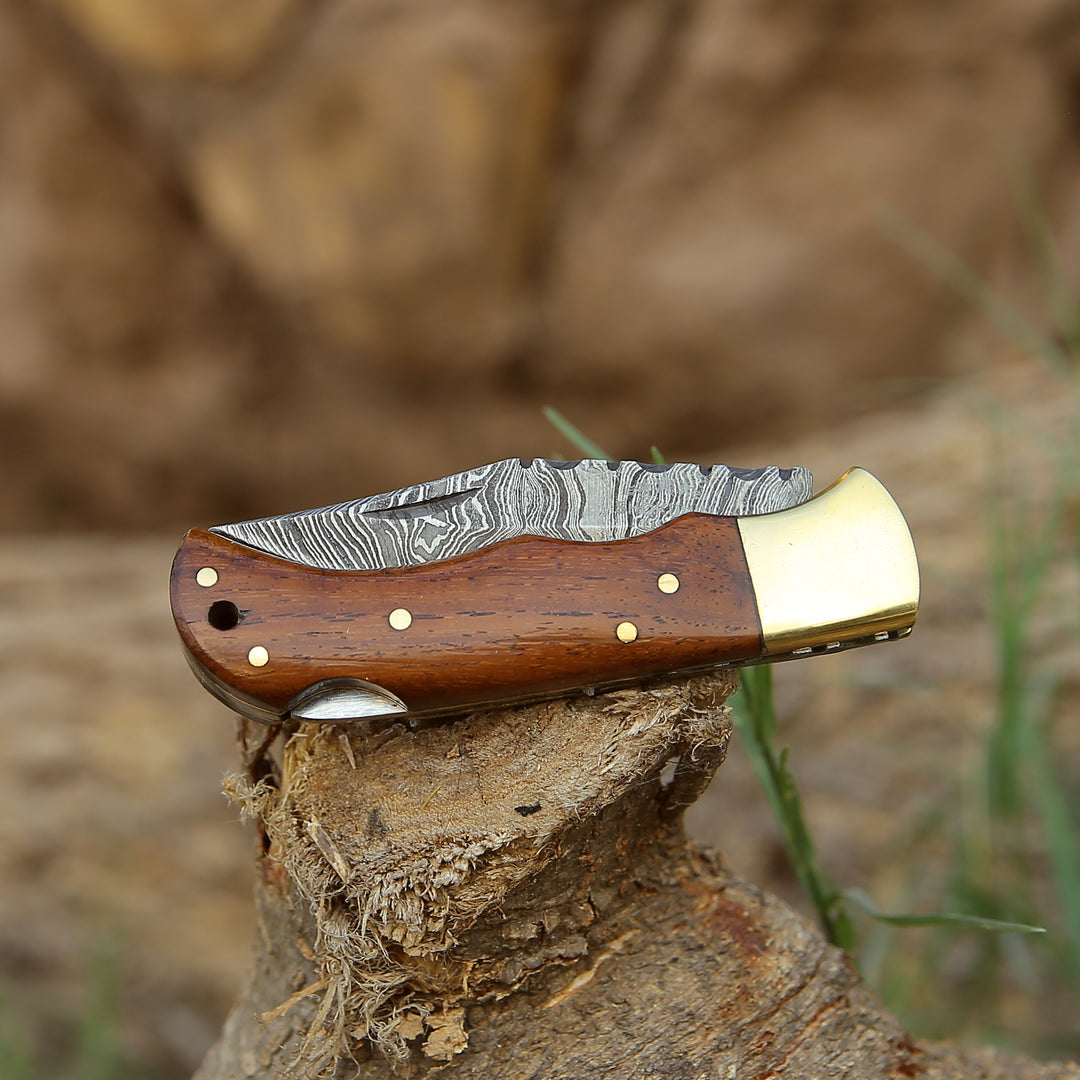 Pocket Knife - Jaguar Pocket Knife with Exotic Rosewood Handle - Shokunin USA