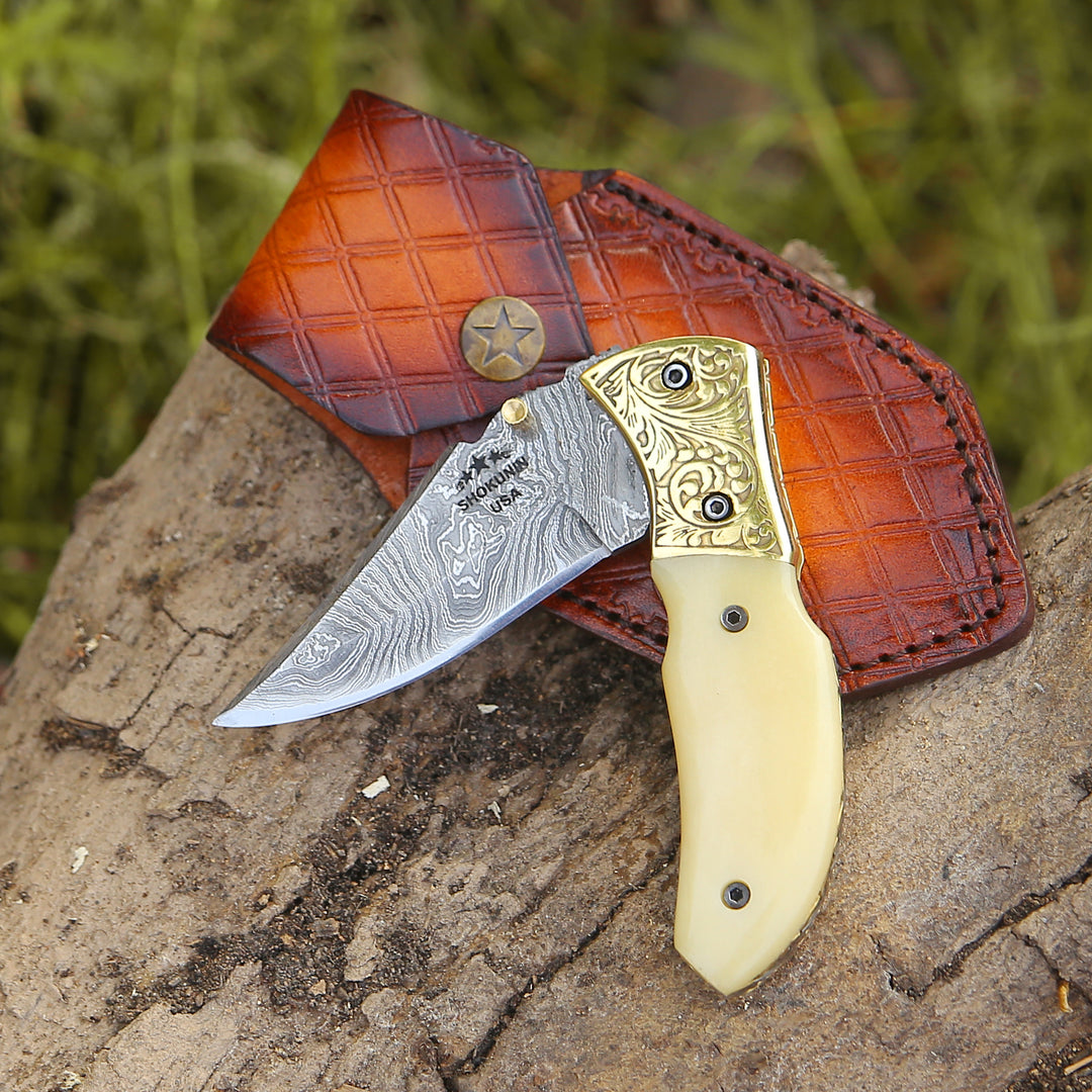 Pocket Knives - Marshal Gentleman's Folding Knife with Bone Handle - Shokunin USA
