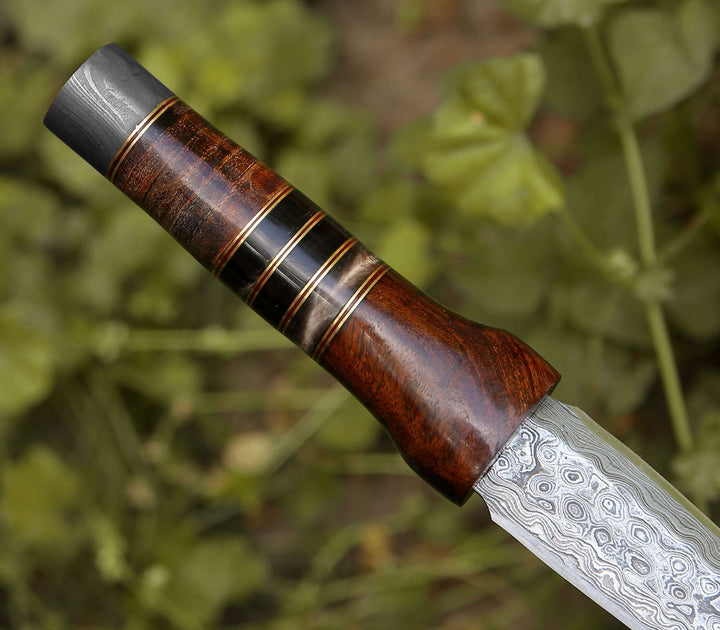 Damascus Knife - Cloud Damascus Dagger with Sheath - Shokunin USA
