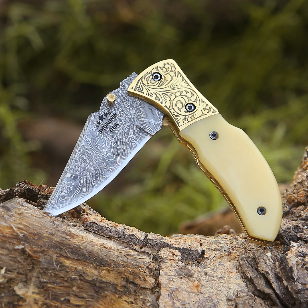 Pocket Knives - Marshal Gentleman's Folding Knife with Bone Handle - Shokunin USA