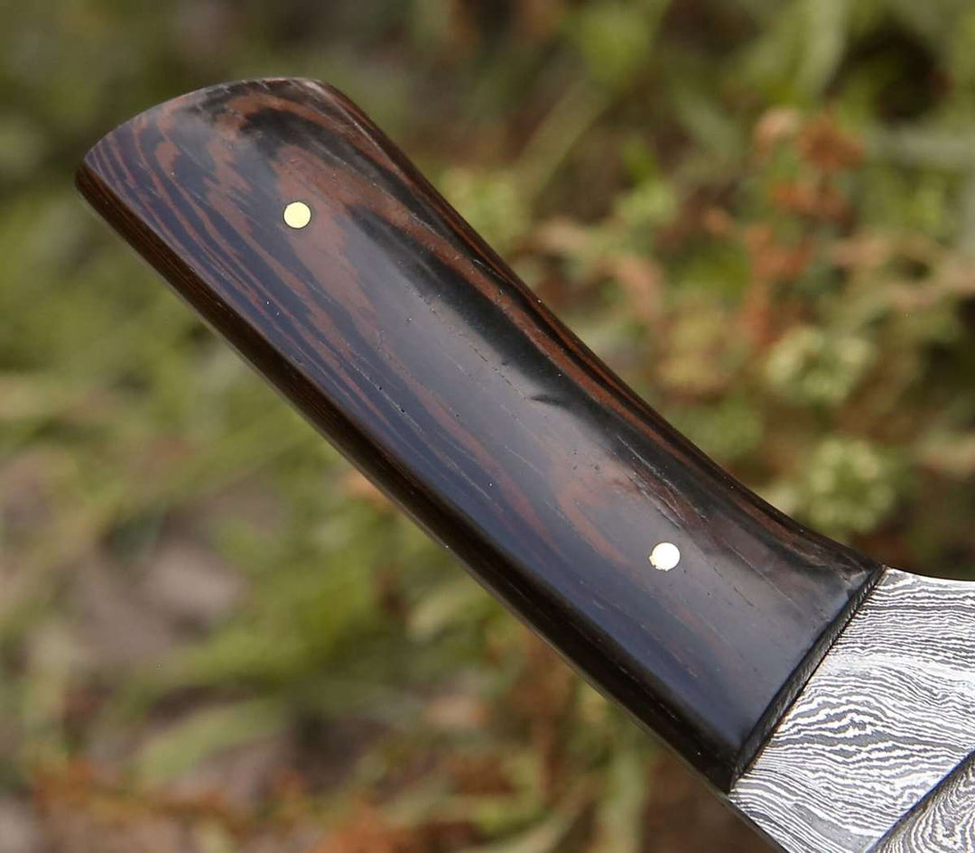 Damascus Knife - Legacy Damascus Skinning Knife with Exotic Wenge Wood Handle - Shokunin USA