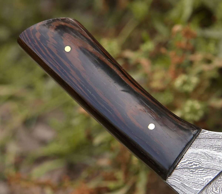 Damascus Knife - Legacy Damascus Skinning Knife with Exotic Wenge Wood Handle - Shokunin USA