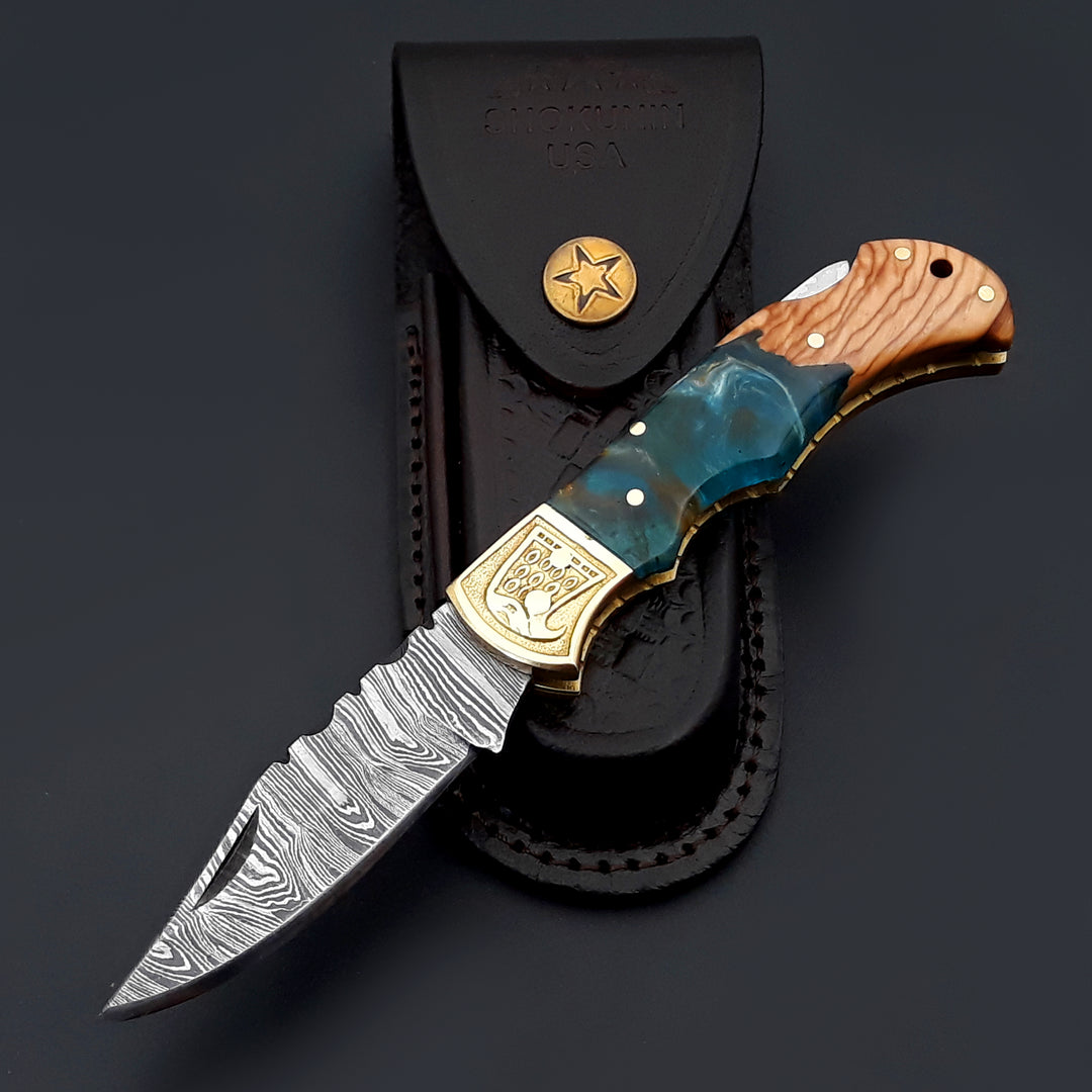 Damascus Pocket Knife