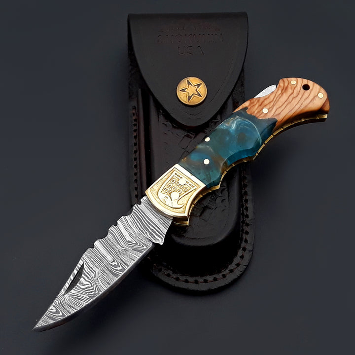 Damascus Pocket Knife
