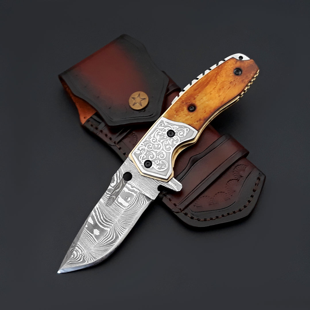 Damascus Pocket Knife