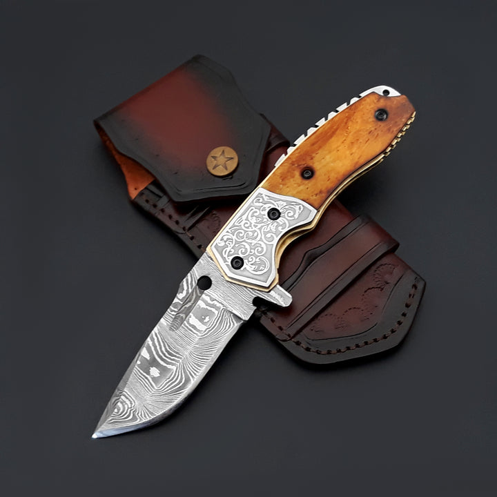 Damascus Pocket Knife