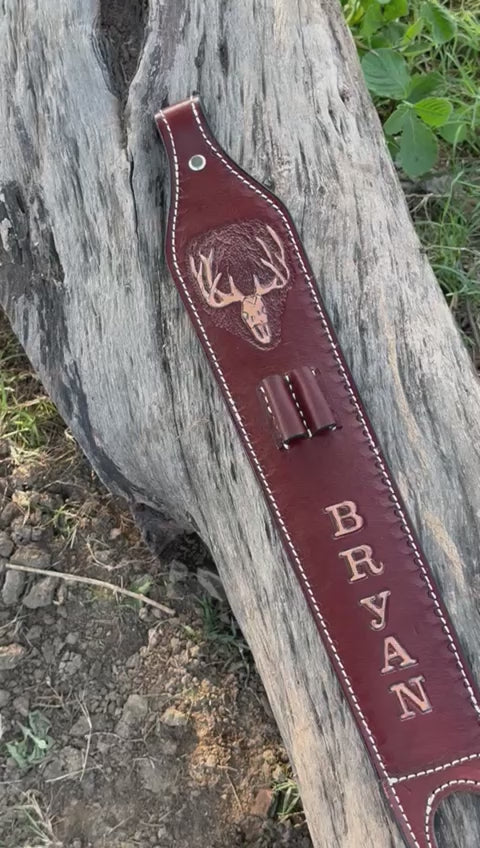 Custom Handmade Tooled Rifle Sling - Personalized