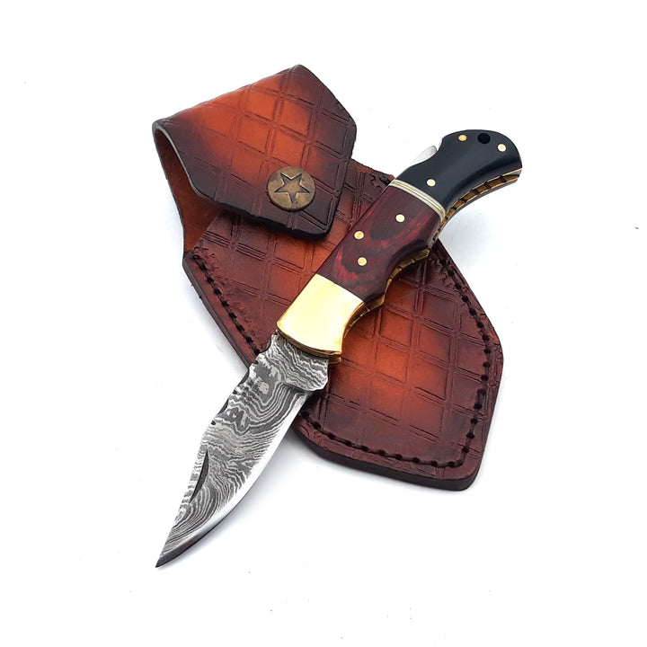 Firestrike Pocket Knife with Bull Horn & Pakkawood Handle