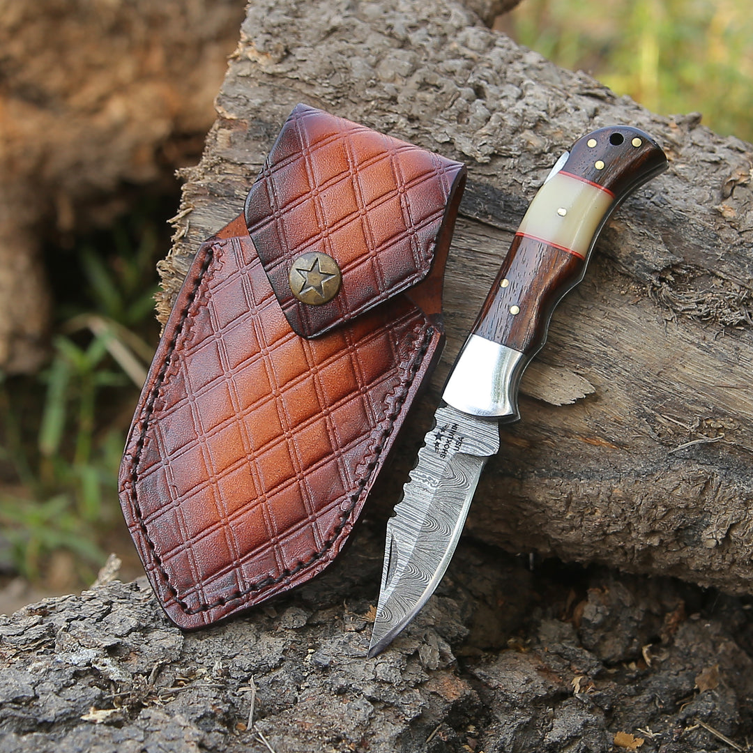 Pocket Knife - Ironclad Pocket Knife with Rosewood & Bone Scales - Shokunin USA