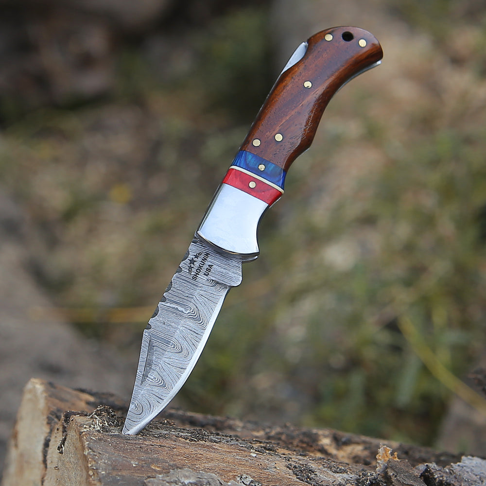 Pocket Knife - Rogue Pocket Knife with Rosewood Handle - Shokunin USA