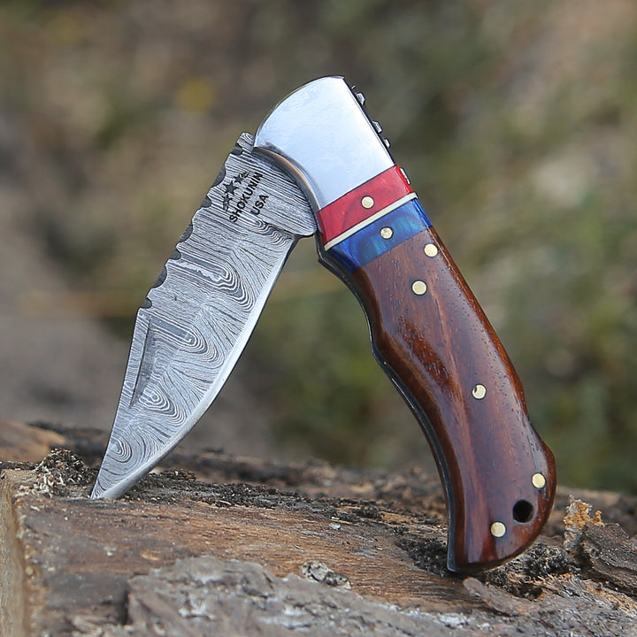 Pocket Knife - Rogue Pocket Knife with Rosewood Handle - Shokunin USA