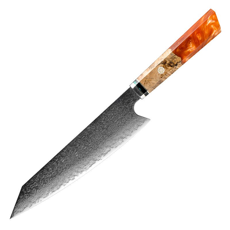 Chef knife - Imperium Japanese VG10 Damascus Chef's Knife with Exotic Olive Wood Handle & Sheath - Shokunin USA