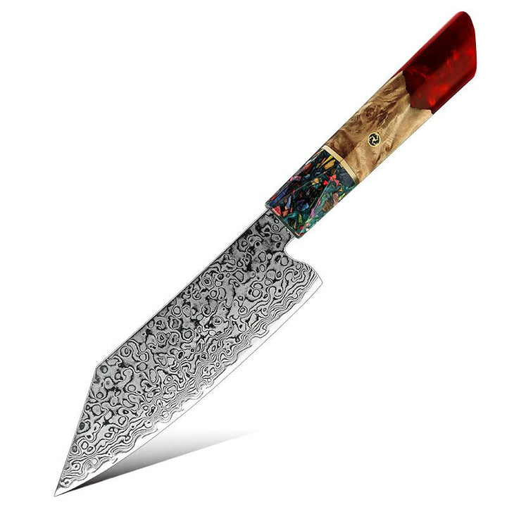 Chef Knife Set - Pristine Japanese Chef Knife Set with VG-10 Damascus Steel Exotic Stabilized Olive Wood Handle & Sheath - Shokunin USA