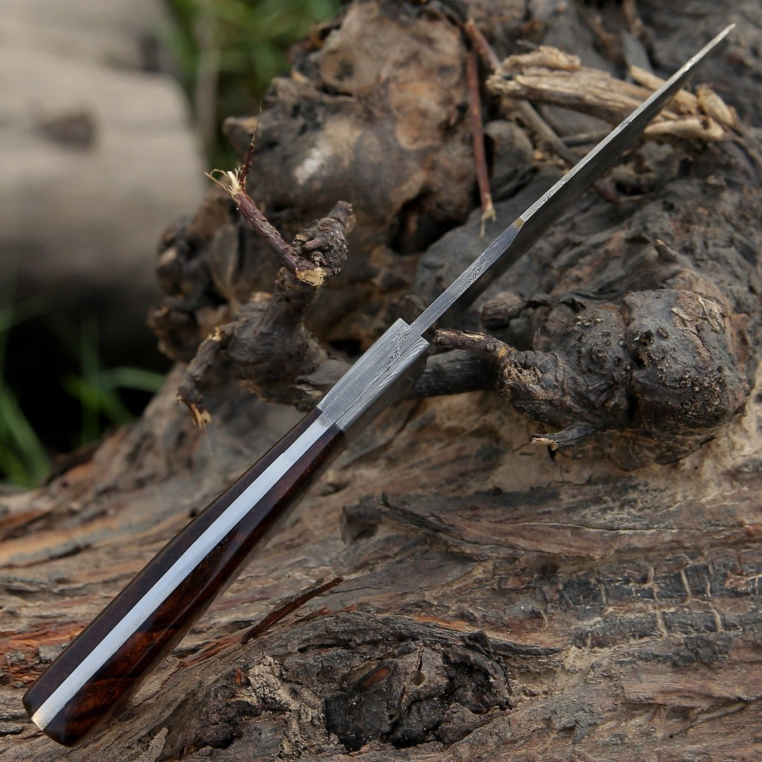 Damascus Knife - Radiant Damascus Hunting Knife with Rosewood Handle - Shokunin USA