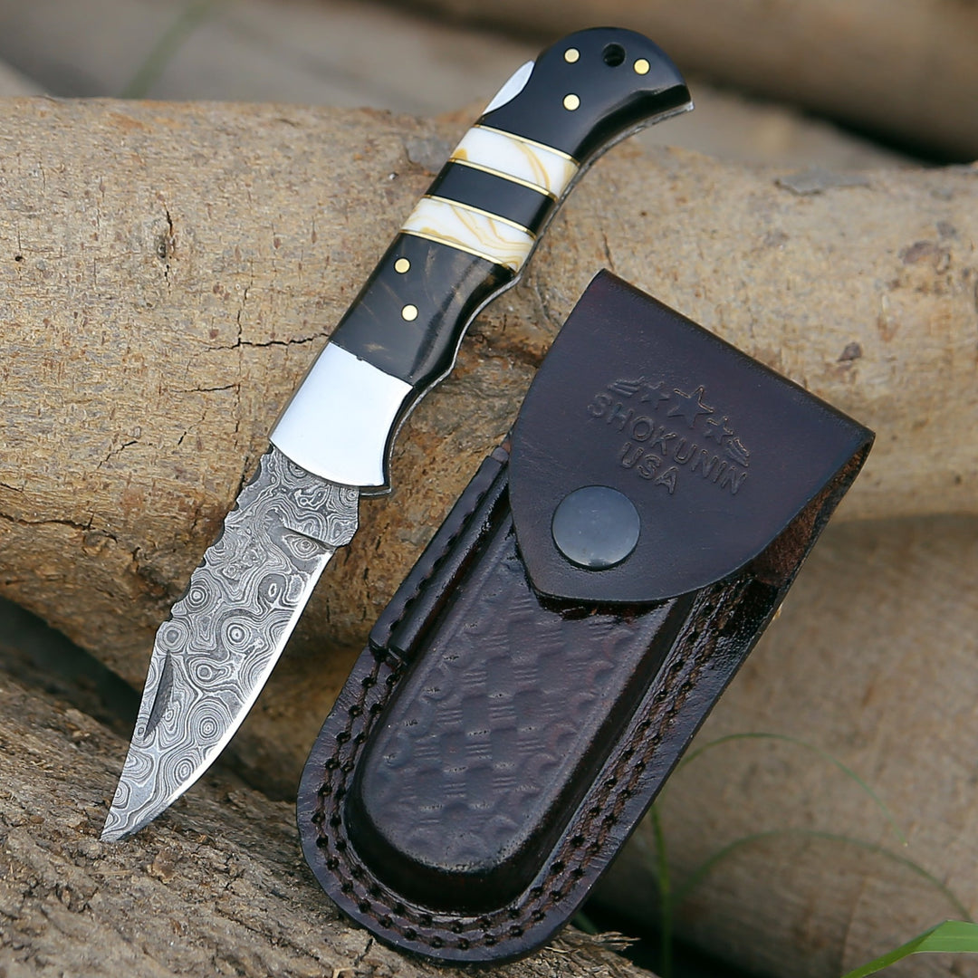 Premium Damascus Folding Knives for Outdoor Adventures - Shokunin USA