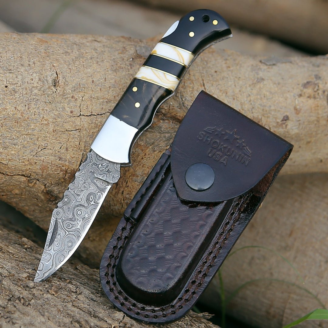 Premium Damascus Folding Knives for Outdoor Adventures - Shokunin USA