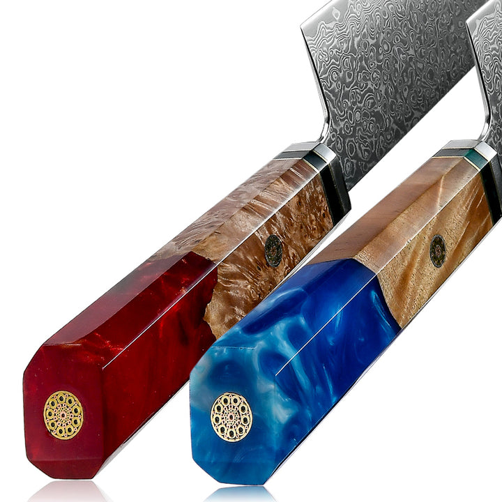 Chef knife - Zenith Chef Knife with Exotic Olive Burl Wood Handle & Sheath - Shokunin USA