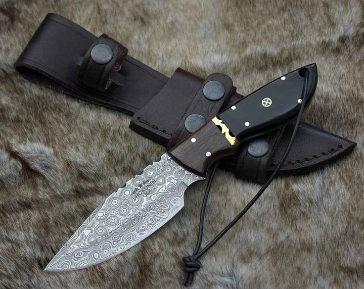 9 inch skinning knife with rosewood handle - Oathkeeper Deer Skinning Knife with Horn &amp; Rosewood Handle - Shokunin USA