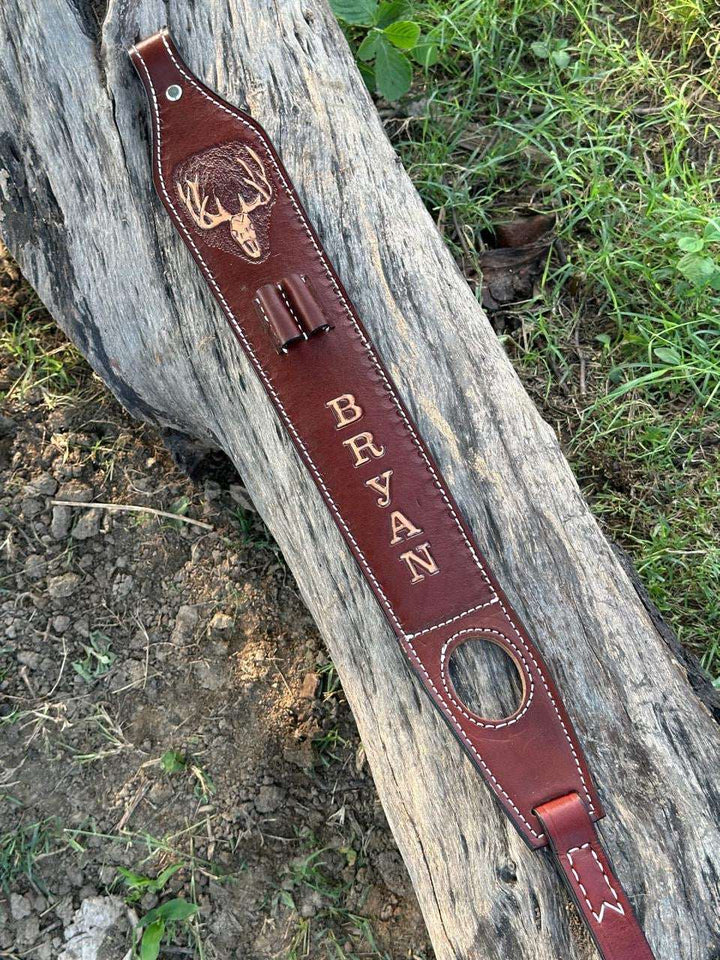 Custom Handmade Tooled Rifle Sling - Personalized - Shokunin USA
