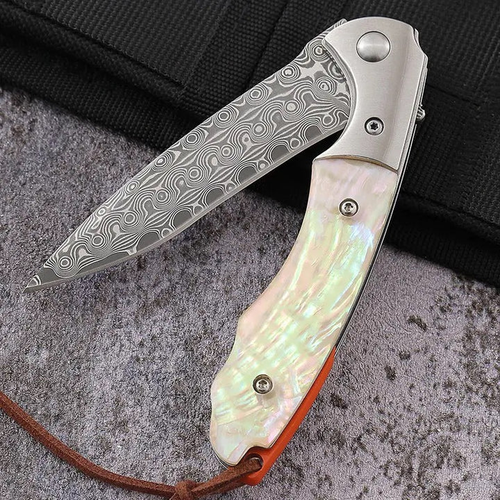 Pocket Knife - Pearl Japanese VG10 Pocket Knife with Clip & Mother of Pearl Handle - Shokunin USA