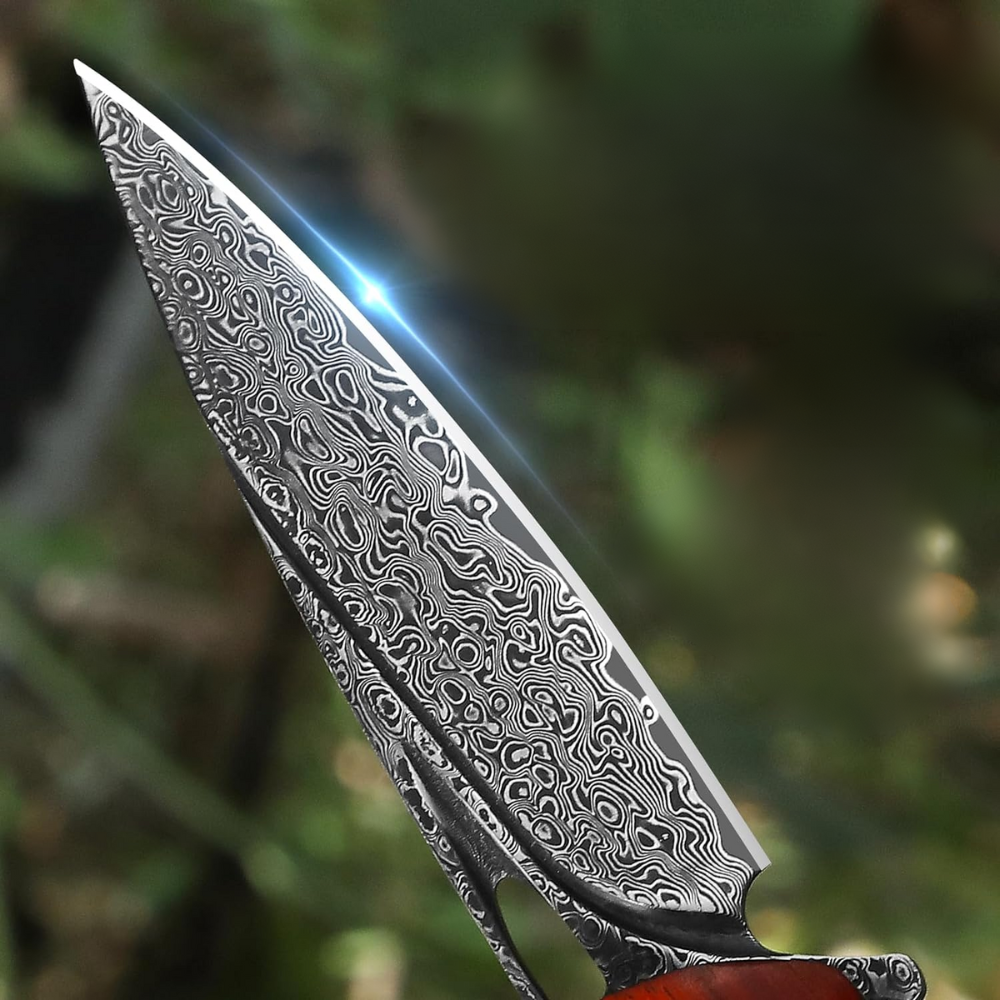 Quicksilver Pocket Knives - Quicksilver Handmade Japanese Damascus Pocket Knife with Exotic Red Sandalwood - Shokunin USA