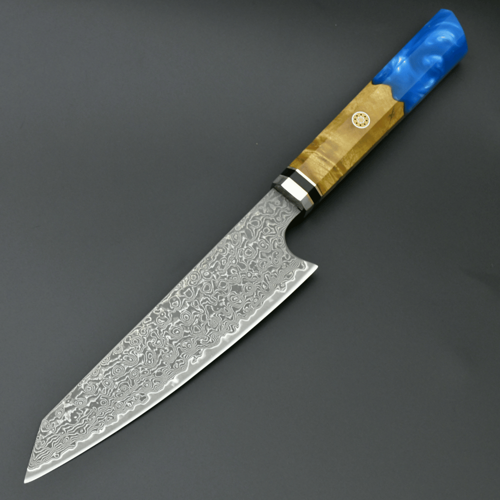 Chef Knife - Nirvana VG10 Damascus Chef's Knife with Exotic Olive Wood Handle - Shokunin USA