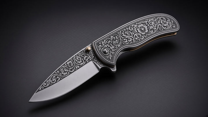 Quicksilver-Jagdmesser mit Griff aus exotischem Palisander