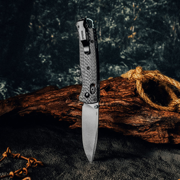 Pocket Knives - Onyx D2 Steel Folding Pocket Knife with Clip & Carbon Fiber Hnadle - Shokunin USA