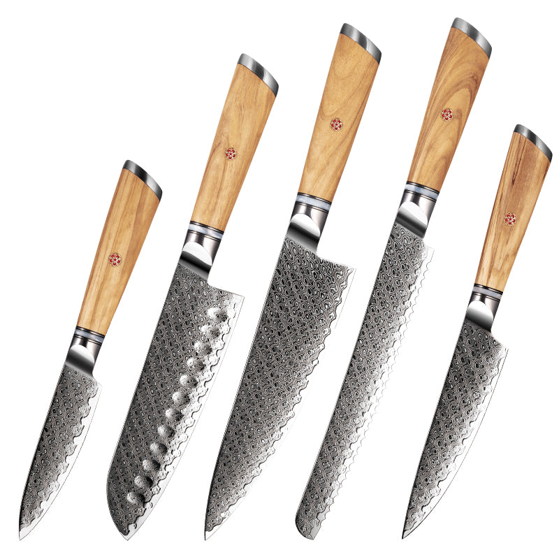 Knife Set - Jasmine Knife Set 5 Piece VG10 Damascus Steel Japanese Professional Chef knife Set. - Shokunin USA