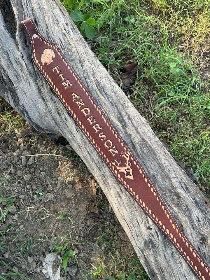 Custom Handmade Tooled Rifle Sling - Personalized - Shokunin USA
