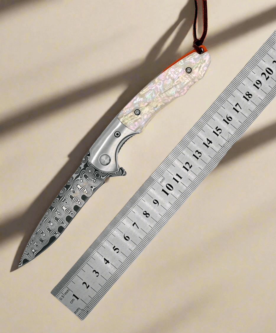 Pearl Pocket Knives - Pearl Japanese VG10 Pocket Knife with Clip &amp; Mother of Pearl Handle - Shokunin USA