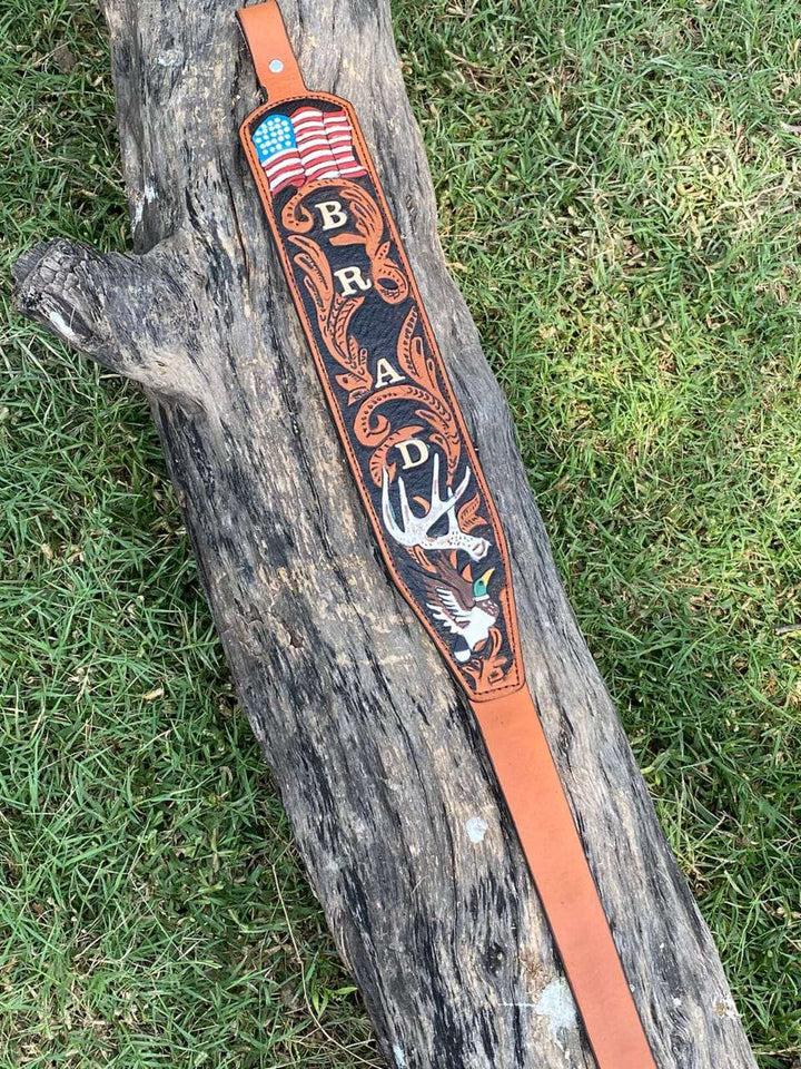 Custom Handmade Tooled Rifle Sling - Personalized - Shokunin USA