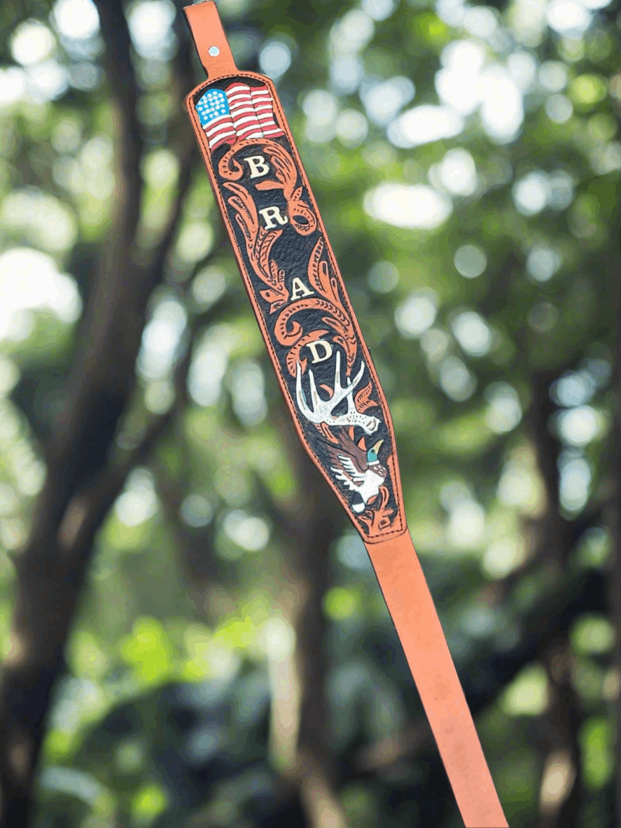Custom Handmade Tooled Rifle Sling - Personalized - Shokunin USA