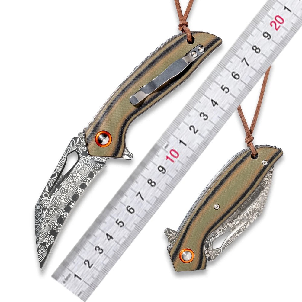 VG-10 Folding Knives - Scorpion Japanese Folding Pocket Knife with VG-10 Damascus Steel &amp; G10 Handle - Shokunin USA
