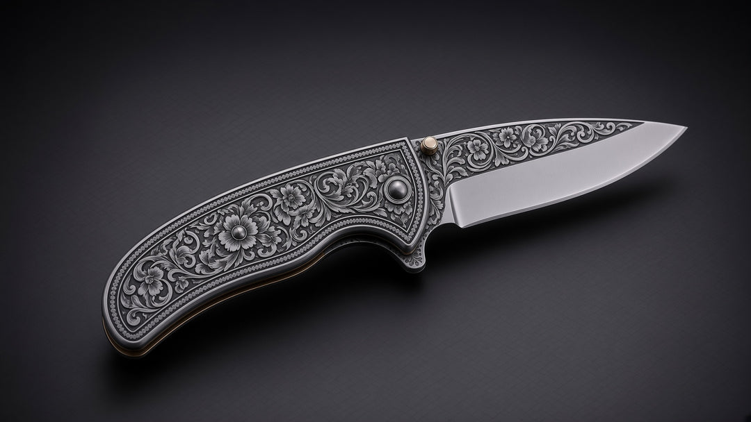 Quicksilver-Jagdmesser mit Griff aus exotischem Palisander