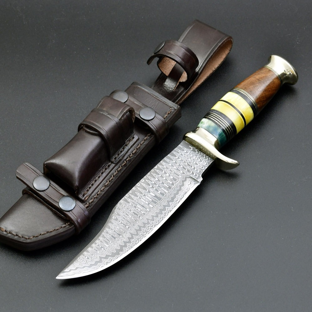 custom handmade hunting knives - Skywalker Custom Hunting Knife with Bone &amp; Wood Composite Handle - Shokunin USA