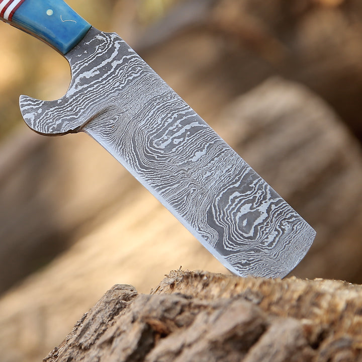 Damascus Knife - Massacre Bull Cutter Knife - Shokunin USA