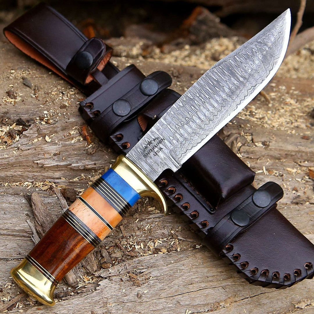 Bowie knife - Skywalker Bowie Knife with Bone &amp; Wood Composite Handle - Shokunin USA