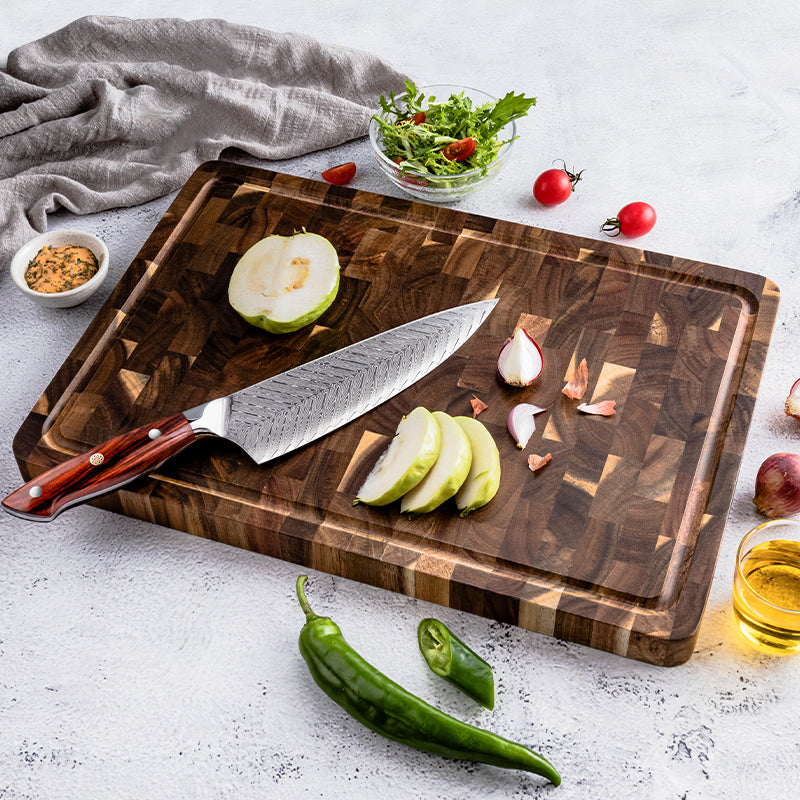 Cutting Board - Personalized Double-Sided Walnut End Grain Cutting Board - Shokunin USA