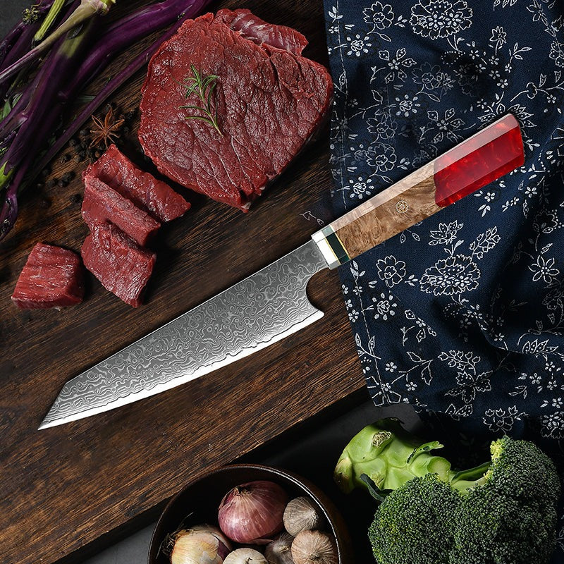 Chef knife - Zenith Chef Knife with Exotic Olive Burl Wood Handle & Sheath - Shokunin USA