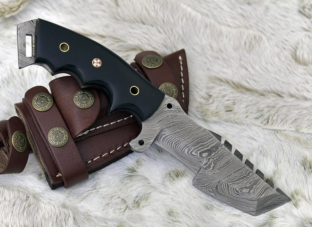 Tracker Knife - Knightmaker Damascus Steel Tracker Knife - Shokunin USA