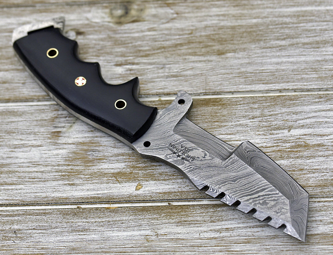 Custom Survival Knives - Knightmaker Damascus Steel Tracker Knife - Shokunin USA