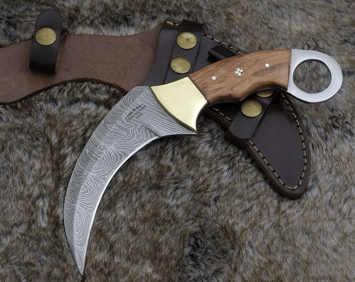 Utility Knife - Phalanx Damascus Knife with Sheath - Shokunin USA