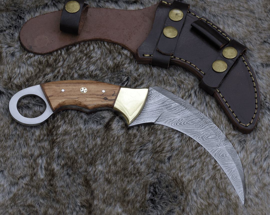 Utility Knife - Phalanx Damascus Knife with Sheath - Shokunin USA