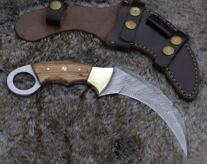 Utility Knife - Phalanx Damascus Knife with Sheath - Shokunin USA